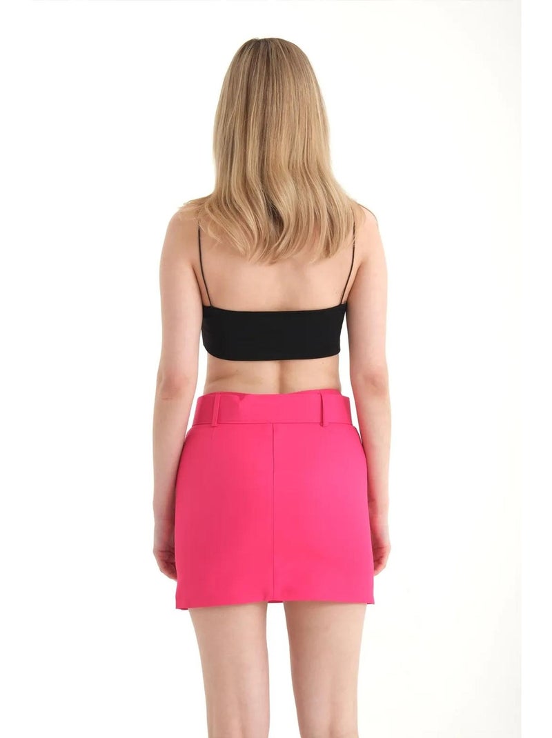Mini-jupe taille haute avec détail ceinture hiccup Rose - Kiabi