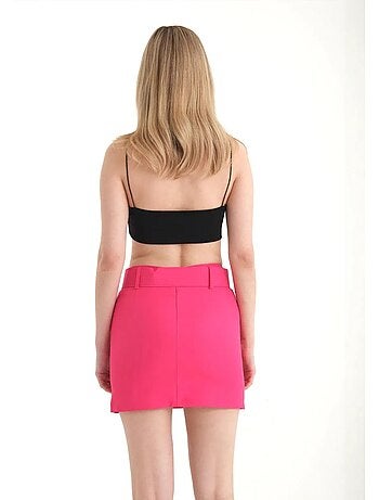 Mini-jupe taille haute avec détail ceinture