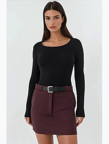 Mini-jupe taille haute avec détails arqués hiccup