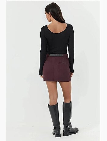 Mini-jupe taille haute avec détails arqués hiccup