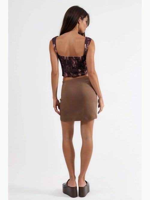 Mini-jupe taille haute avec fermeture éclair hiccup - Kiabi Mini-jupe taille haute avec fermeture éclair hiccup - Kiabi