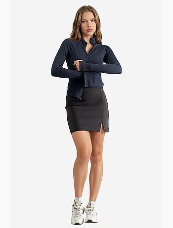 Mini-jupe taille haute avec fermeture éclair hiccup