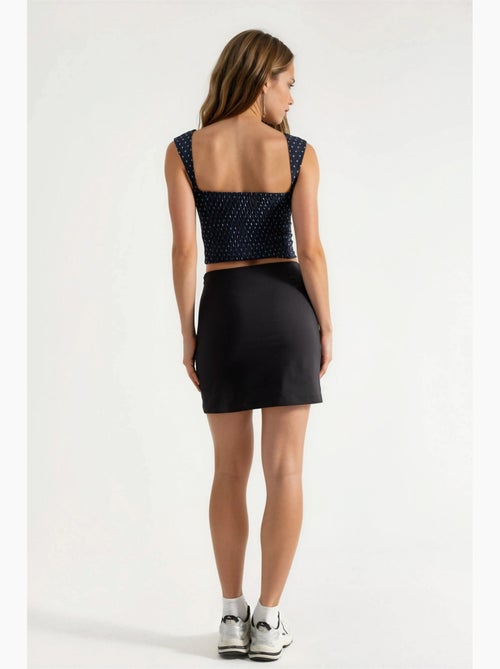 Mini-jupe taille haute avec fermeture éclair hiccup - Kiabi Mini-jupe taille haute avec fermeture éclair hiccup - Kiabi