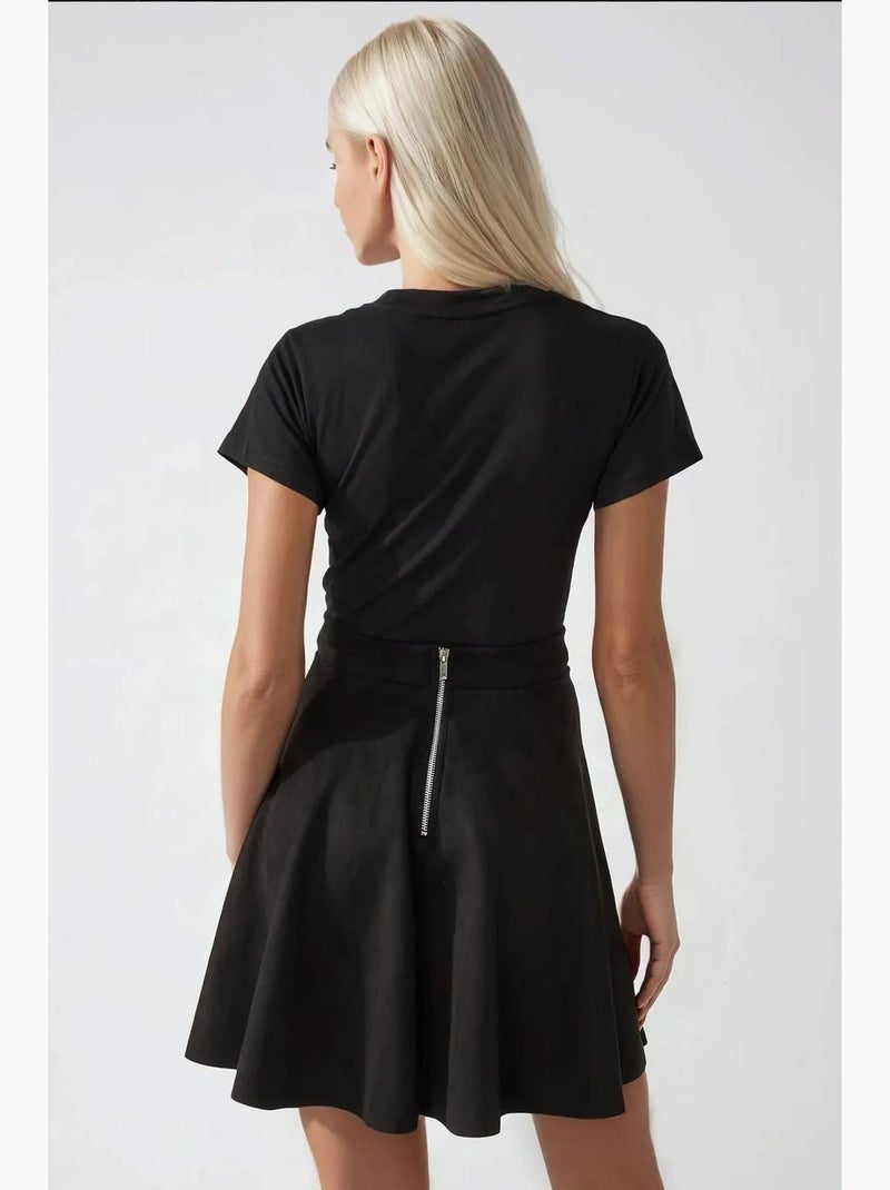Mini-jupe taille haute élégante hiccup Noir - Kiabi