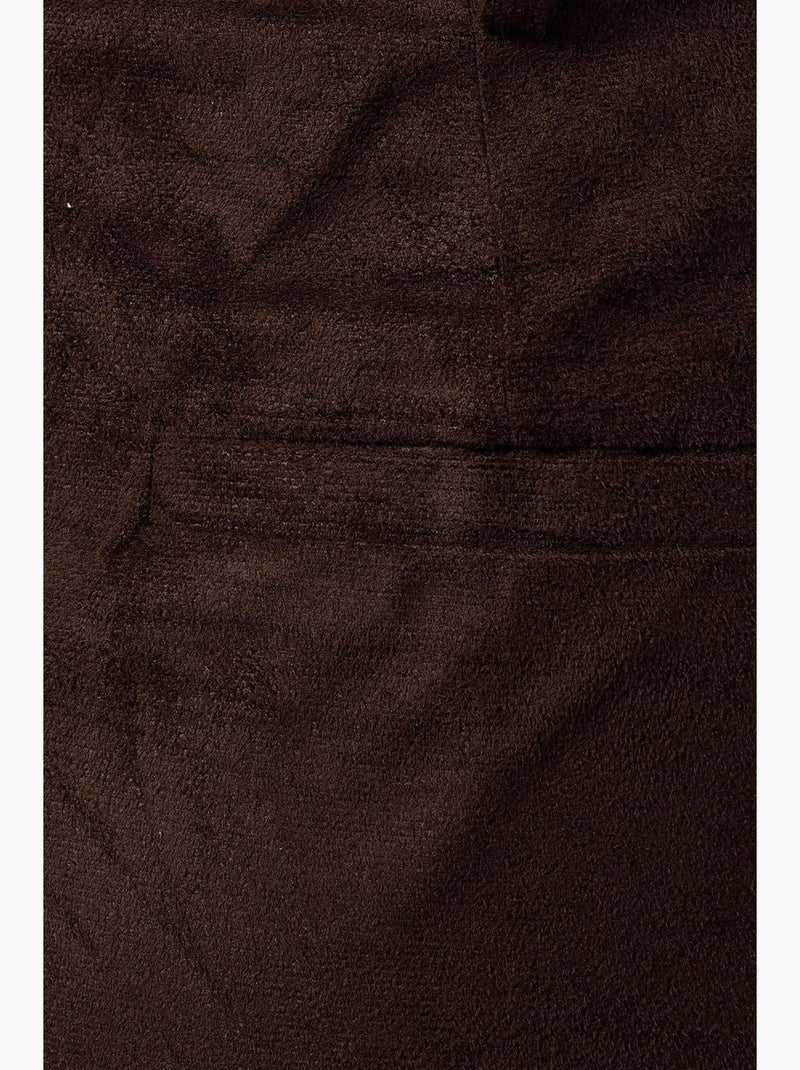 Mini-jupe taille haute en faux daim hiccup Marron - Kiabi