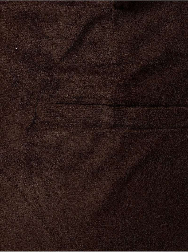 Mini-jupe taille haute en faux daim Marron - Kiabi