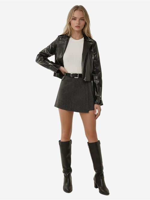 Mini-jupe taille haute - Kiabi