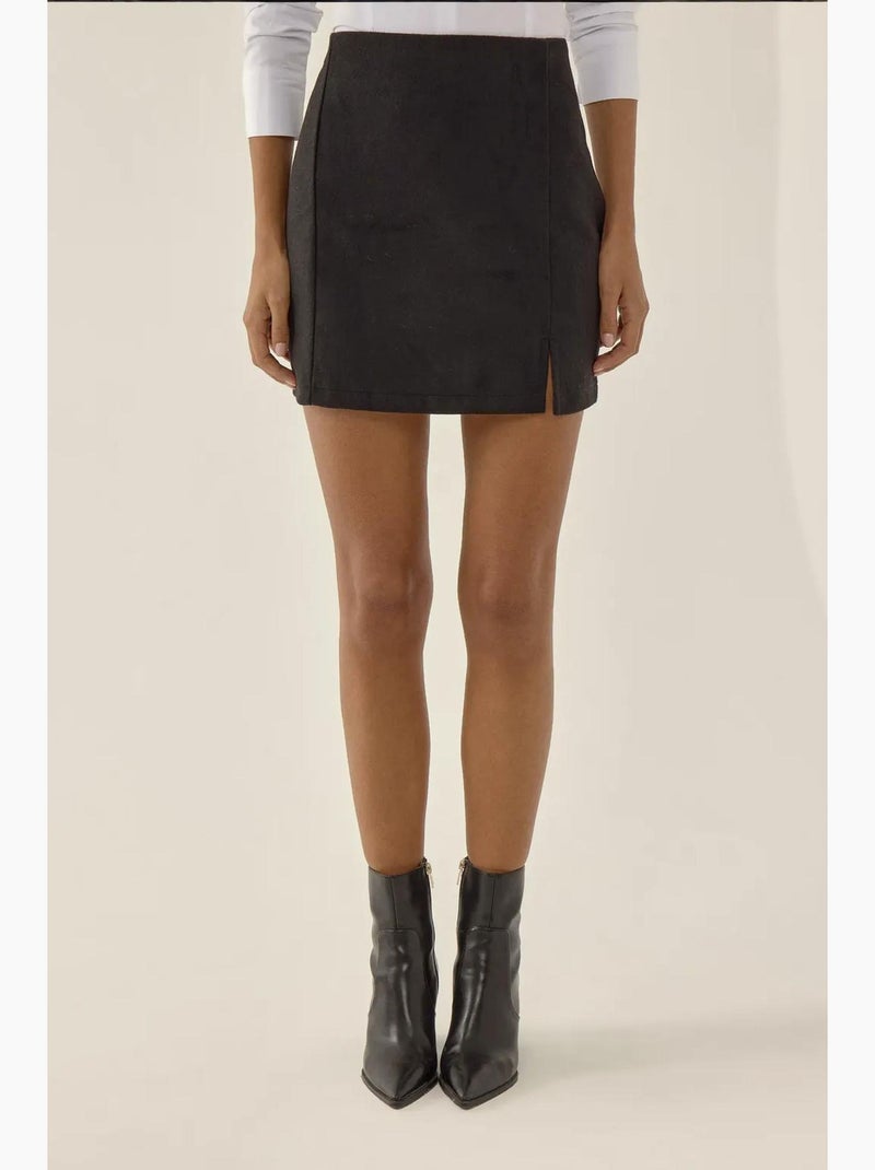 Mini-jupe taille haute hiccup Noir - Kiabi