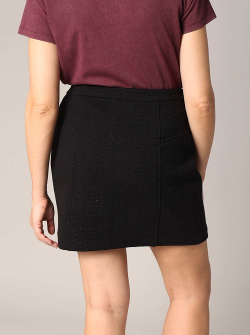 Mini-jupe texturée avec fermeture zippée à l’avant
 'Deeluxe' - Kiabi