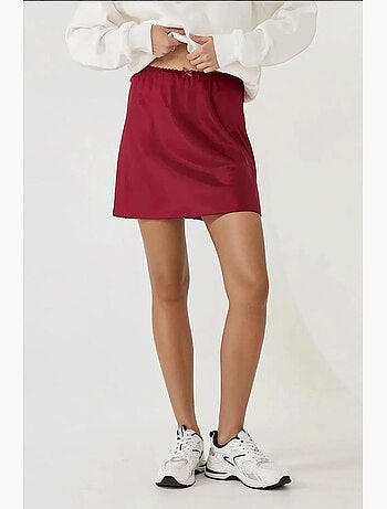 Mini-jupe trapèze en satin doux hiccup