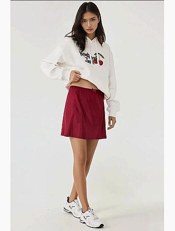 Mini-jupe trapèze en satin doux hiccup