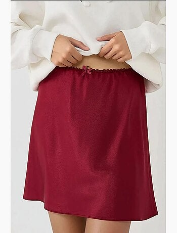 Mini-jupe trapèze en satin doux hiccup