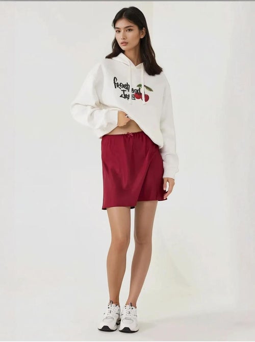 Mini-jupe trapèze en satin doux - Kiabi