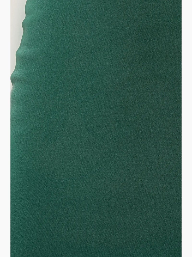 Mini-jupe unie en satin hiccup Vert - Kiabi