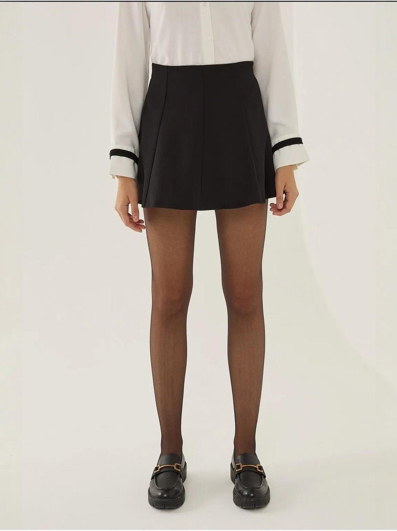 Mini-jupe unie Noir - Kiabi