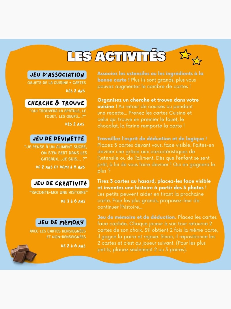 Mini-mondy - 90 cartes Cuisine - langage Blanc Orange - Kiabi