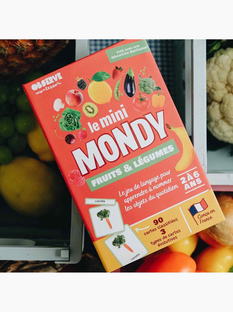 Mini-mondy - 90 cartes Fruits & Légumes - langage Blanc Rouge - Kiabi
