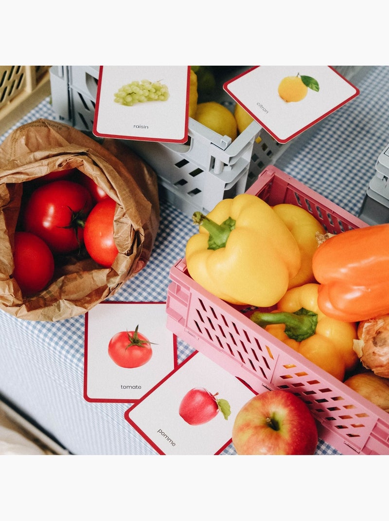 Mini-mondy - 90 cartes Fruits & Légumes - langage Blanc Rouge - Kiabi