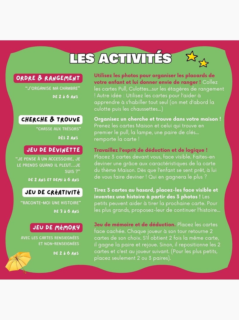 Mini-mondy - 90 cartes Maison - langage Blanc Vert - Kiabi