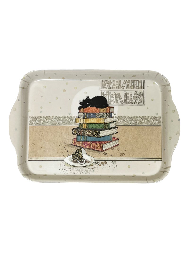 Mini plateau chaton sur des livres Beige - Kiabi