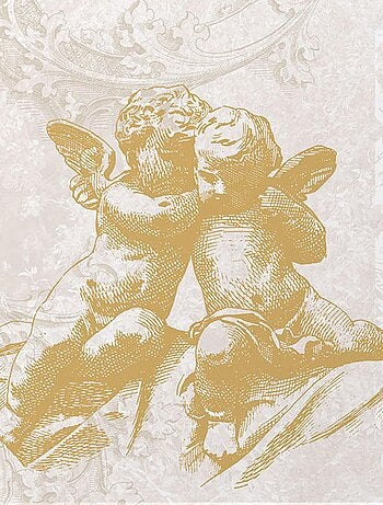 Mini plateau en mélamine anges dorés