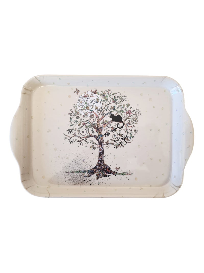 Mini plateau en mélamine chat dans l'arbre 20 cm Beige - Kiabi