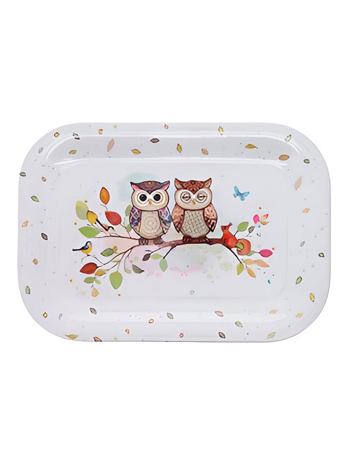 Mini plateau en mélamine couple de hiboux - Kiabi