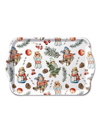 Mini Plateau en mélamine Enfants et bonhomme de neige