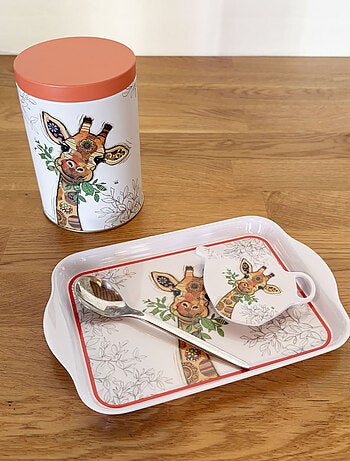 Mini plateau en mélamine girafe Kook