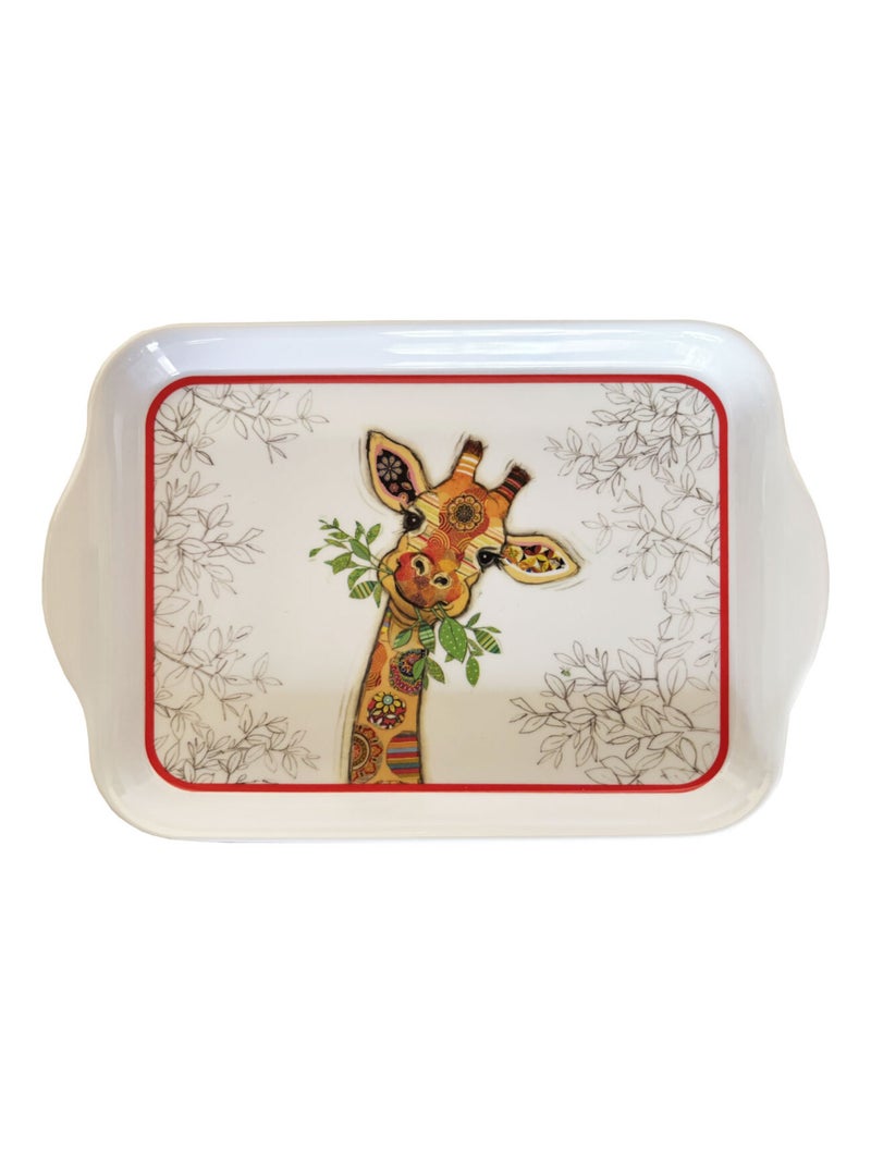 Mini plateau en mélamine girafe Kook Blanc - Kiabi