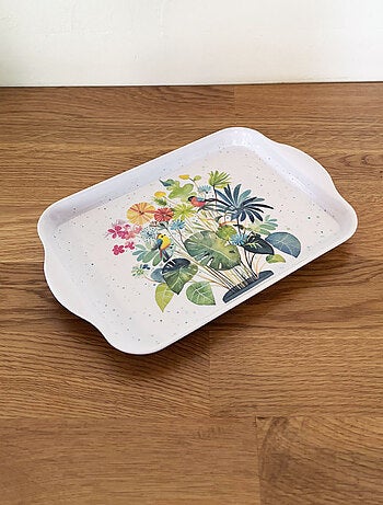 Mini plateau en mélamine oiseaux et plantes colorées