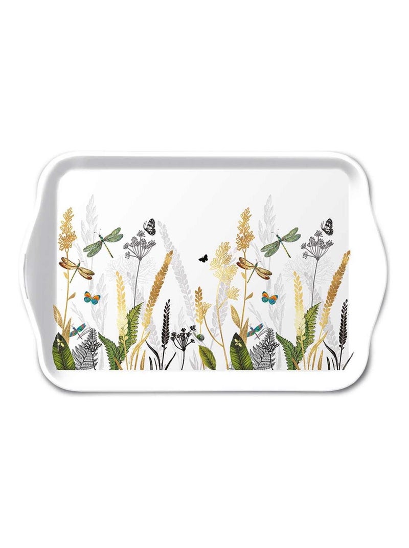 Mini plateau libellules rectangulaire en mélamine - 20.5 x 13.5 cm Blanc - Kiabi