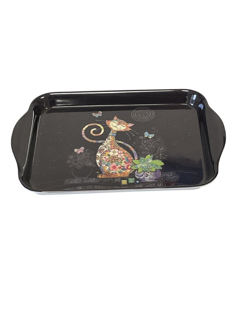 Mini plateau noir de mélamine chat Noir - Kiabi