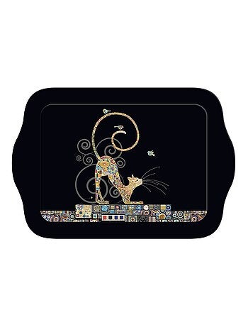 Mini plateau noir rectangulaire BUG ART JEWELS - Chat Klimt