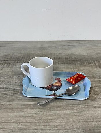 Mini plateau rectangulaire bleu coq
