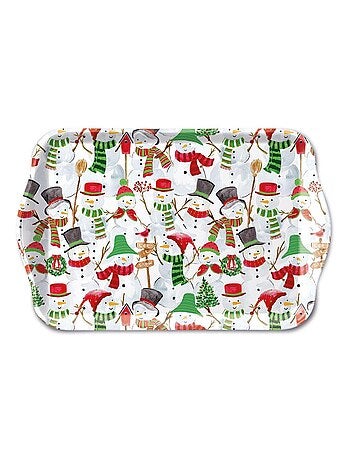 Mini plateau rectangulaire bonhommes de neige