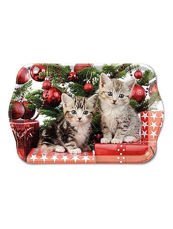 Mini plateau rectangulaire Chatons Noël