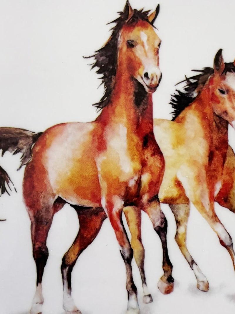 Mini plateau rectangulaire chevaux Blanc - Kiabi