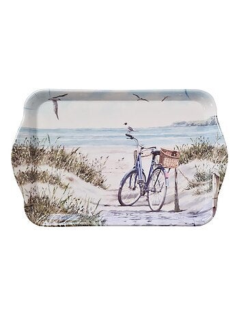 Mini plateau rectangulaire en mélamine vélo à la plage