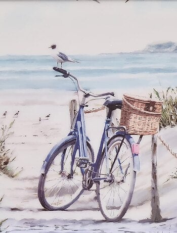 Mini plateau rectangulaire en mélamine vélo à la plage