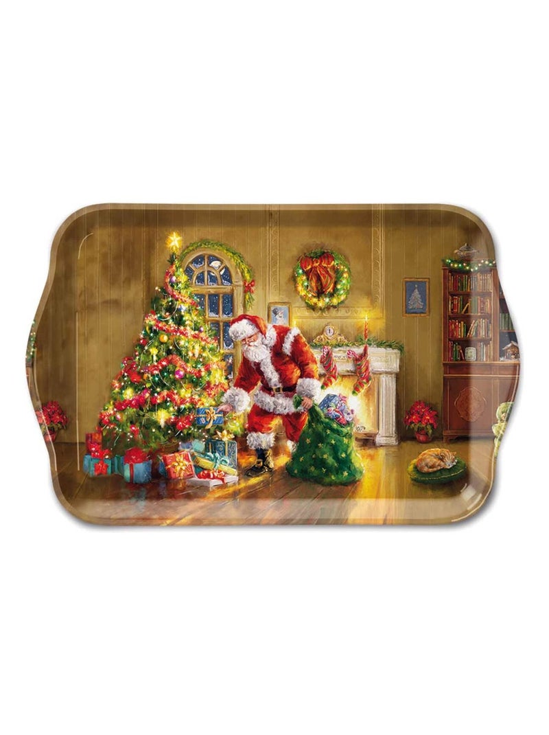 Mini plateau rectangulaire motif cadeaux au pied du sapin Multicolore - Kiabi