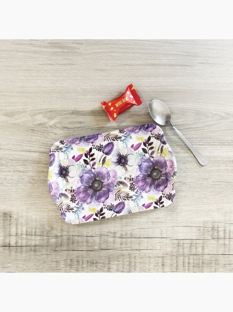 Mini plateau rectangulaire motif floral rêve pourpre Violet - Kiabi