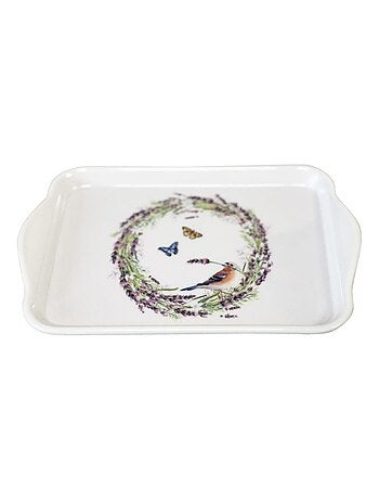 Mini plateau rectangulaire pinson et papillons