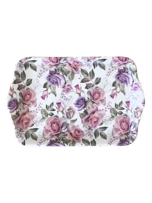 Mini plateau roses rectangulaire en mélamine - 20.5 x 13.5 cm - Kiabi