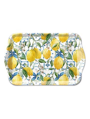 Mini plateau vide poche rectangulaire citrons de Méditerranée