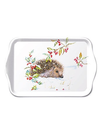 Mini plateau vide poche rectangulaire hérisson en hiver