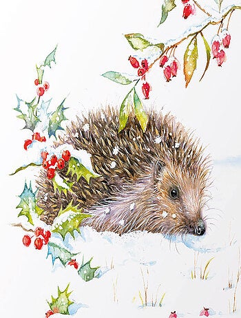 Mini plateau vide poche rectangulaire hérisson en hiver