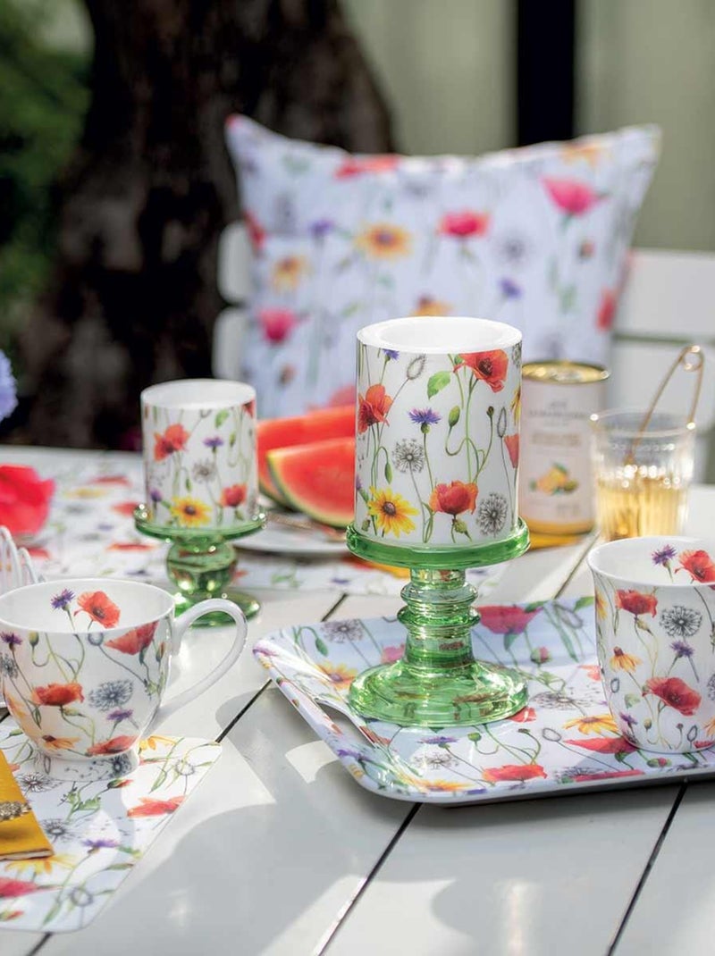 Mini plateau vide poche rectangulaire Prairie de coquelicots Blanc - Kiabi