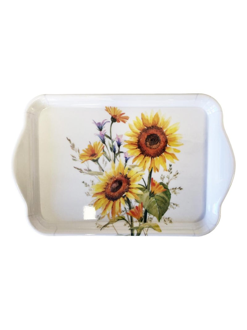 Mini plateau vide poche rectangulaire tournesols Blanc - Kiabi