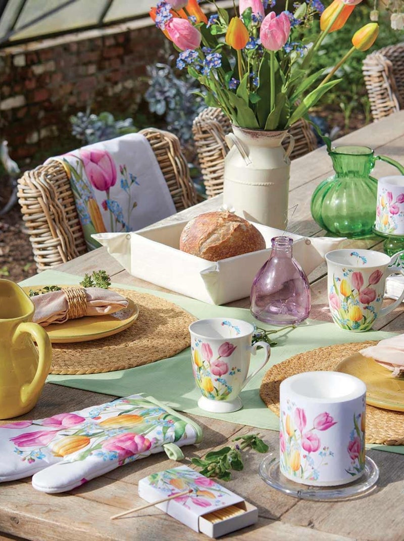 Mini plateau vide poche rectangulaire tulipes Blanc - Kiabi